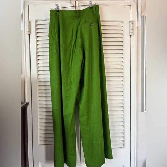 Anthropologie Maeve Vibrant Green Pleated Front Dress Pants - Picture 2 of 7